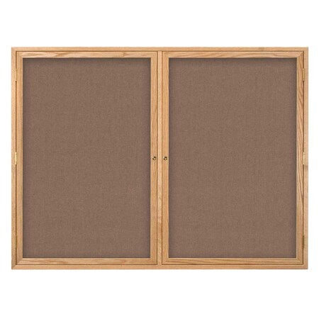 United Visual Products Double Door Indoor Enclosed Easy Tack Bo UV304EZ-BLUE-WHITE